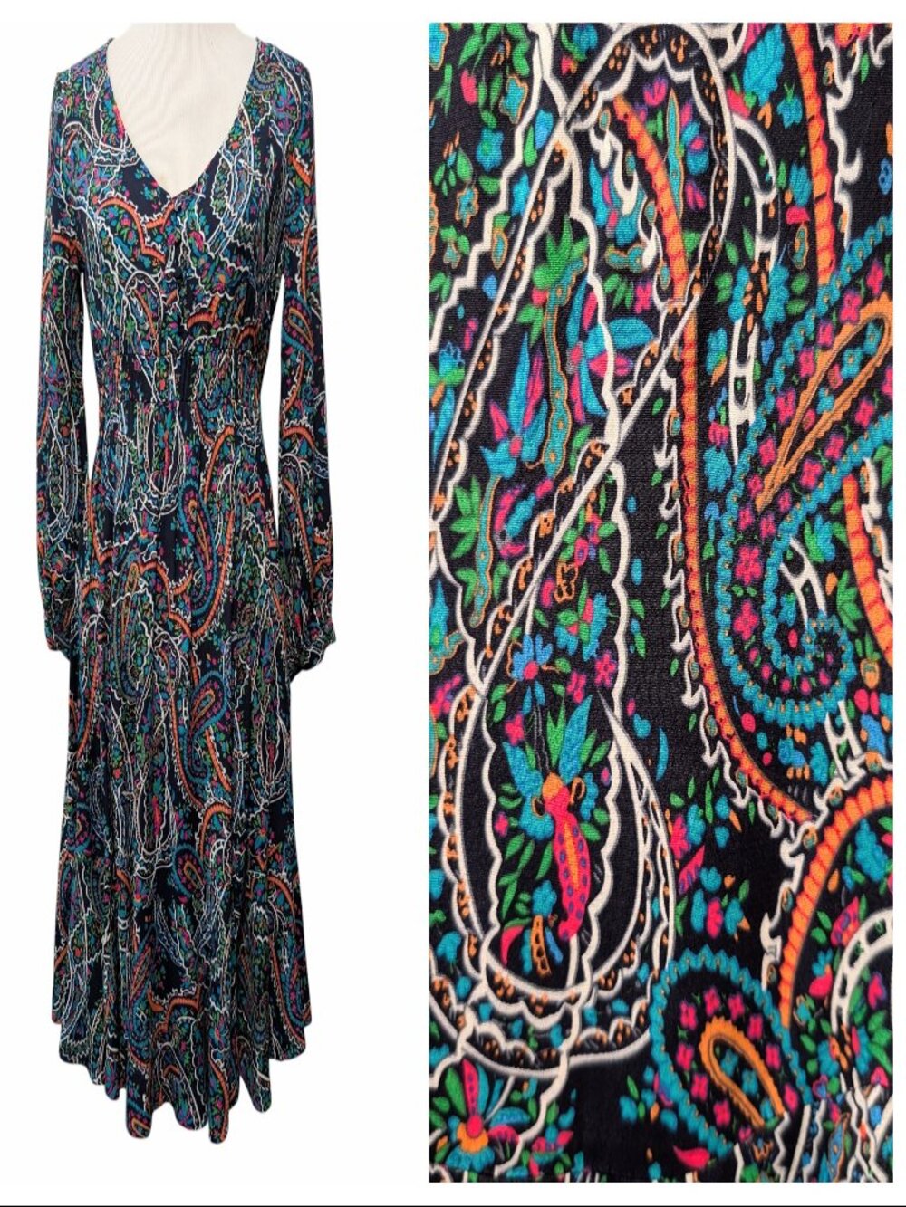 Maeve Anthropologie NWT Womens Size XS Maplewood Bright Paisley Fit Flare Dress
